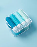 Travel Size Toiletries 8 Pack (3oz bottle 3oz jar / Blue)
