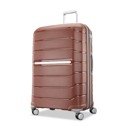 Freeform Large Checked Luggage with Dual 360° Spinner Wheels (Checked-Large Spinner / Orange)