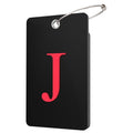 2 Pack Initial Luggage Tags for Suitcases Airplane Travel Essentials (Large J / Black)