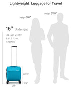 16 Inch Underseat Carry On Luggage with Wheels Small Suitcase Softside Luggage Bags for Travel Lightweight Suitcases with Wheels Travel Luggage Personal Item for Men and Women (Caribbean Blue / 16 Inch)