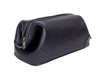 Leather Toiletry Bag for Men Best Gift Premium Genuine Dopp Kit Shaving Kit Organizer Travel Kit Pouch Bag 10 inch Size (Black)