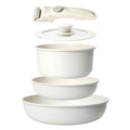 5Pcs Pots and Pans Set Non Stick (White / 5PCS)