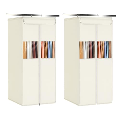 Suit Bags for Closet Storage Clothing Storage Bags 40 in (Beige / 40"-2 Pack)