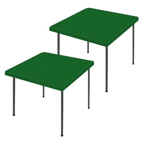 2 Pack Square Spandex Fitted Table Cloth (Emerald Green / 42" x 42" (Square))
