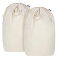 Canvas Laundry Bags with Handles & Square Base 13.8"Wx13.8"Dx27.6"H (Beige 2-Pack | Square Base / 13.8"Wx13.8"Depthx27.6"H)