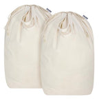 Canvas Laundry Bags with Handles & Square Base 13.8"Wx13.8"Dx27.6"H (Beige 2-Pack | Square Base / 13.8"Wx13.8"Depthx27.6"H)
