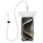 Waterproof Phone Pouch [Floating Airbag Design] Universal IPX8 Cellphone Case Dry Bag with Lanyard for iPhone 16 15 14 13 Pro Max Galaxy S24 S23 Phones Up to 6.9'' for Beach Vacation (White)