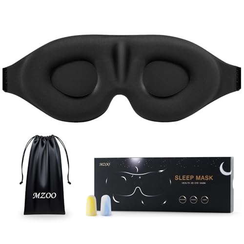 Luxury Sleep Mask for Women Men Patented Light Blocking Design (A-black)