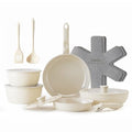 Ceramic Pots and Pans Set (16 pcs Beige)