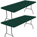 2 Pack Rectangle Spandex Fitted Table Cloth (Hunter Green / 72" x 18" (Rectangular))