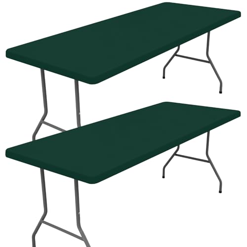 2 Pack Rectangle Spandex Fitted Table Cloth (Hunter Green / 60" x 36" (Rectangular))