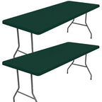 2 Pack Rectangle Spandex Fitted Table Cloth (Hunter Green / 60" x 36" (Rectangular))