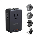 Universal Travel Adapter 70W (Black Silver-70W)