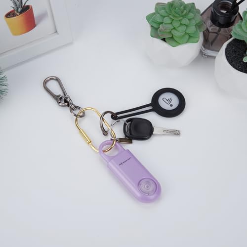 130db Personal Safety Alarm with Ultra Bright Strobe Light. Purple (Purple / Button cell)