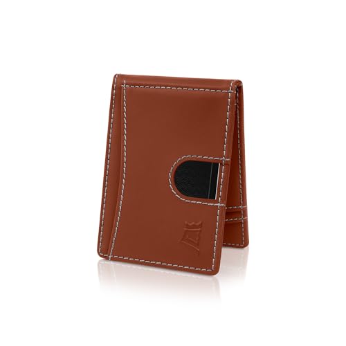 Money Clip Slim Minimalist Wallet for Men (Auburn)