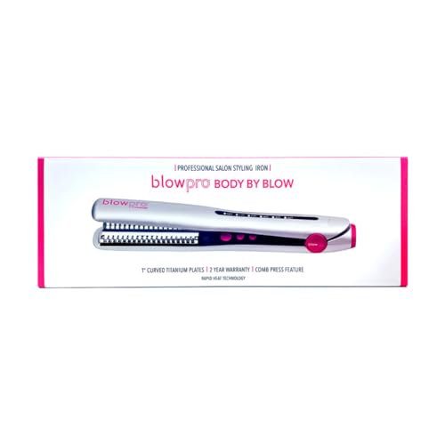 Body by Blow Professional Salon Titanium Styling Iron 1" Titanium Plates with Teeth