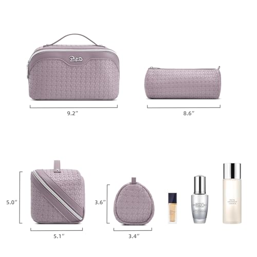 Travel Makeup Bag Cosmetic Bags for Women (L55Light Purple)