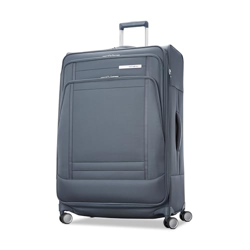 UpLIFT Lightweight Large Checked Softside Luggage with Spinner Wheels (Large Checked / Elemental Blue)