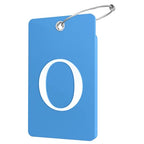 2 Pack Initial Luggage Tags for Suitcases Airplane Travel Essentials (Large O / Blue)