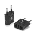 United States to Portugal Travel Power Adapter to Connect North American Electrical Plugs to Portuguese Outlets for Cell Phones (2-Pack / Black)