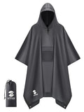 Double Layer Rain Poncho (Grey)