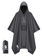 Double Layer Rain Poncho (Grey)