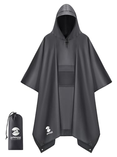 Double Layer Rain Poncho (Grey)