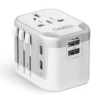 Universal Travel Adapter (White/Silver)