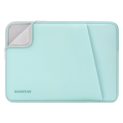 RAINYEAR 15.6 Inch Laptop Sleeve Padded Case Cover with Pocket (15.6 inch / Mint Green)