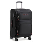 Softside Expandable Luggage with 4 Spinner Wheels (Black / 25-Inch)