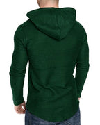 Mens Fashion Athletic Hoodies Sport Sweatshirt Solid Color Fleece Pullover Dark Green (Medium / Dark Green)