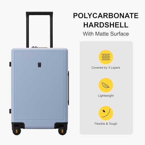 Checked Luggage (Light Blue / 24 Inch)