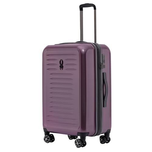Rails 25 Inch Expandable Hardside Checked Suitcase with 360° Spinner Wheels (Burgundy / Medium Checked)