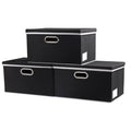 Storage Boxes with Lids [3 (Black / S(3-Pack))