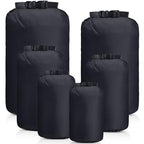 6 Pcs Waterproof Dry Bag Set for Kayaking & Camping (Black)