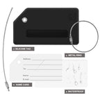 8 Pack Initial Luggage Tags for Suitcases Airplane Travel Essentials (Black / Letter O)
