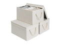 Storage Bins with Lids (Slub White / Large)