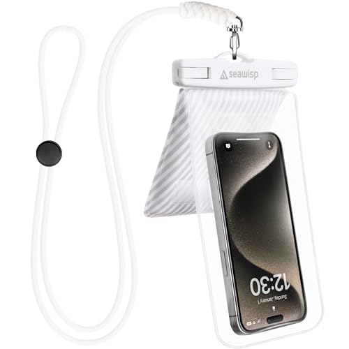 Universal Waterproof Phone Pouch [Double Space] IPX8 Dry Bag with Lanyard for iPhone 16 15 14 13 12 Pro Max XS XR X Galaxy S25 S24 S23 Ultra (White)