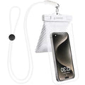 Universal Waterproof Phone Pouch [Double Space] IPX8 Dry Bag with Lanyard for iPhone 16 15 14 13 12 Pro Max XS XR X Galaxy S25 S24 S23 Ultra (White)