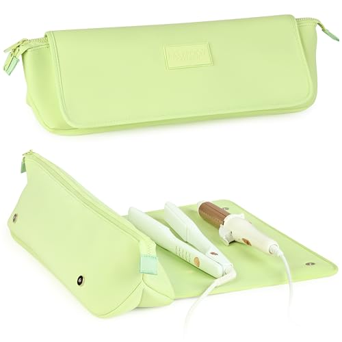 Hair Tools Travel Bag and Heat Resistant Mat (Apple Green)