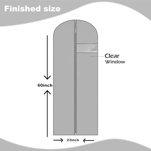 Dress Bags for Gowns Long (Grey / 60''- 2 Pack)