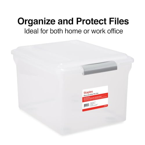 Store & Slide Plastic File Box (Clear)