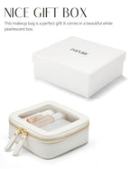 Small Clear Makeup Bag for Purse (White / Mini Chic)