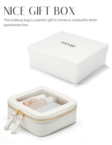 Small Clear Makeup Bag for Purse (White / Mini Chic)