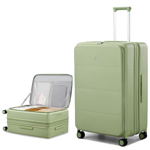 Expandable Large Checked Luggage (Bamboo Green / 28 Inch EXT)