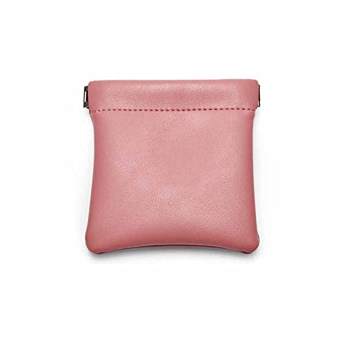 Pink PU Leather Jewelry Pouch Portable Travel Jewelry Storage Bag (Pink / 3.54"x3.54")