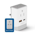 US to India Plug Adapter (white gray)