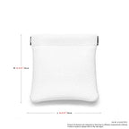 White PU Leather Jewelry Pouch Portable Travel Jewelry Storage Bag (White / 3.54"x3.54")
