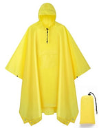 Reusable Rain Poncho for Adults (One Size / Yellow a)