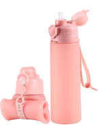 Collapsible Water Bottles with Straw for Travel (Cherry Breeze)
